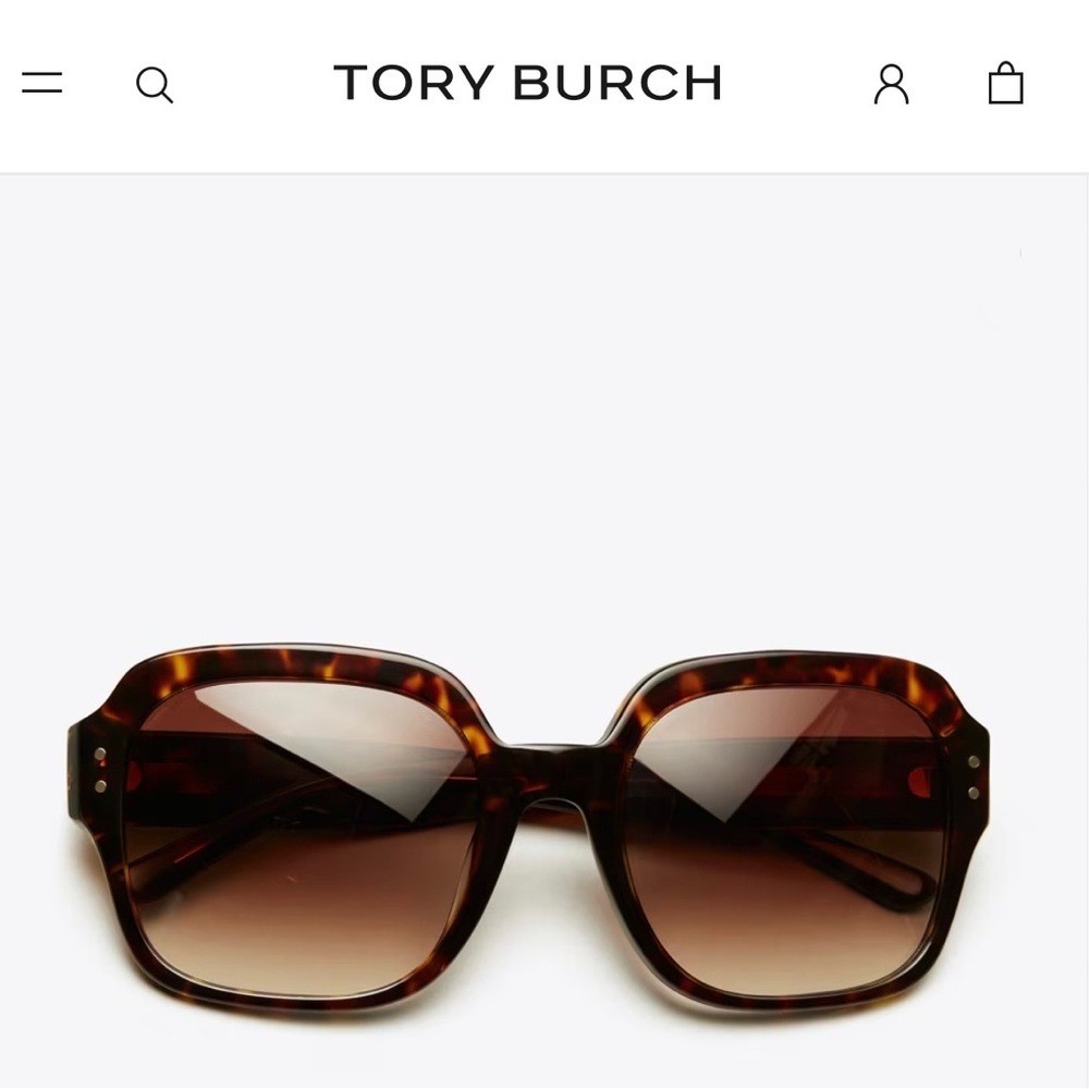 Tory Burch Oversized Square Logo Sunglasses
